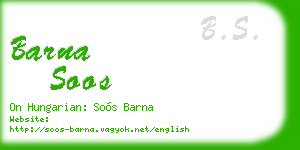 barna soos business card
